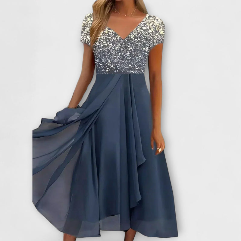 Lara - Vrouwen Chiffon Feestjurk