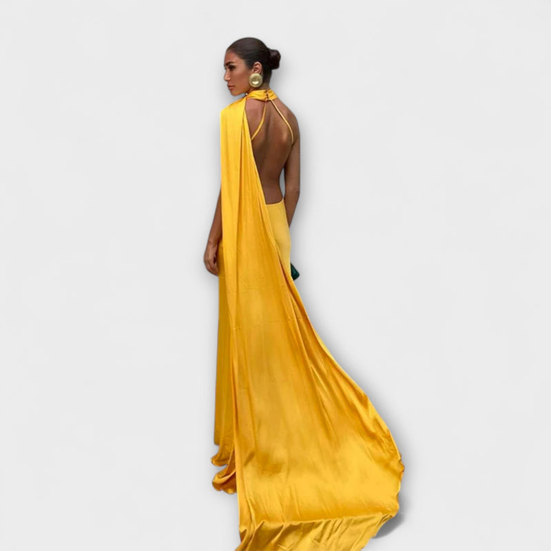Chic Off-Shoulder Halter Maxi Jurk