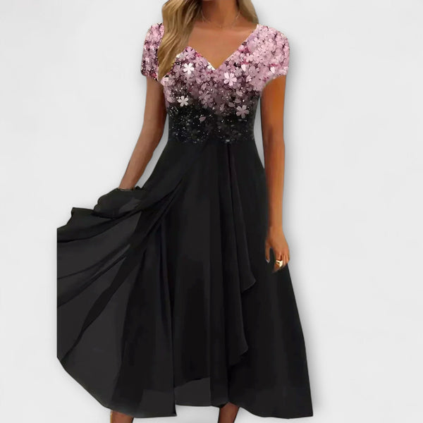 Lara - Vrouwen Chiffon Feestjurk