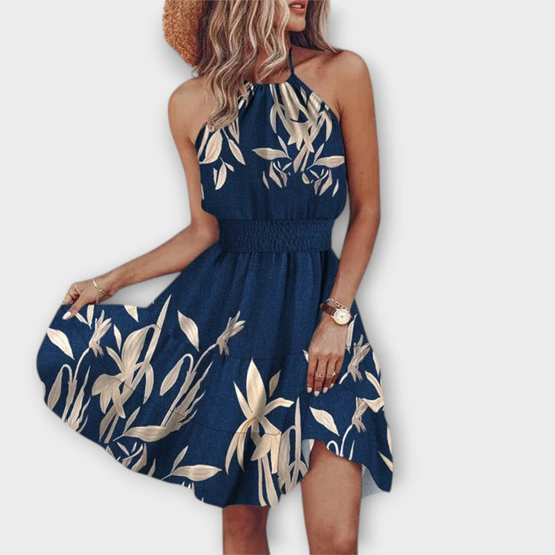 Loxley - Onregelmatige Print Rugloze Mini Dress
