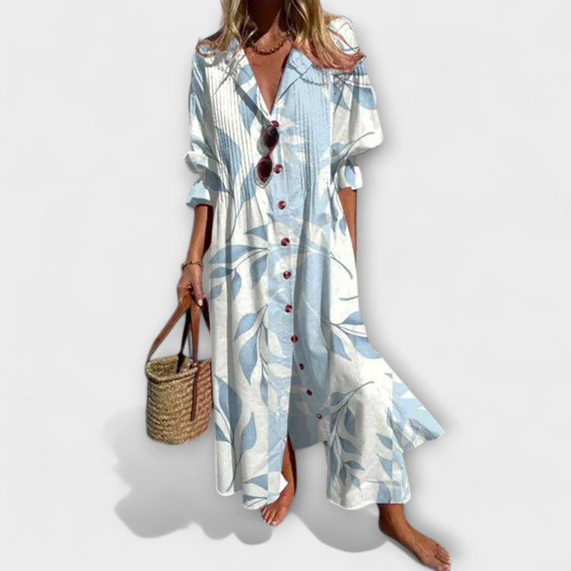 Lila - Flatterende Maxi-jurk met Buikbedekking