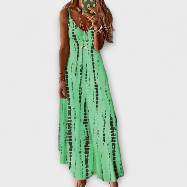 Seren - Vrouwen Tie-Dye V-Hals Maxi Jurk
