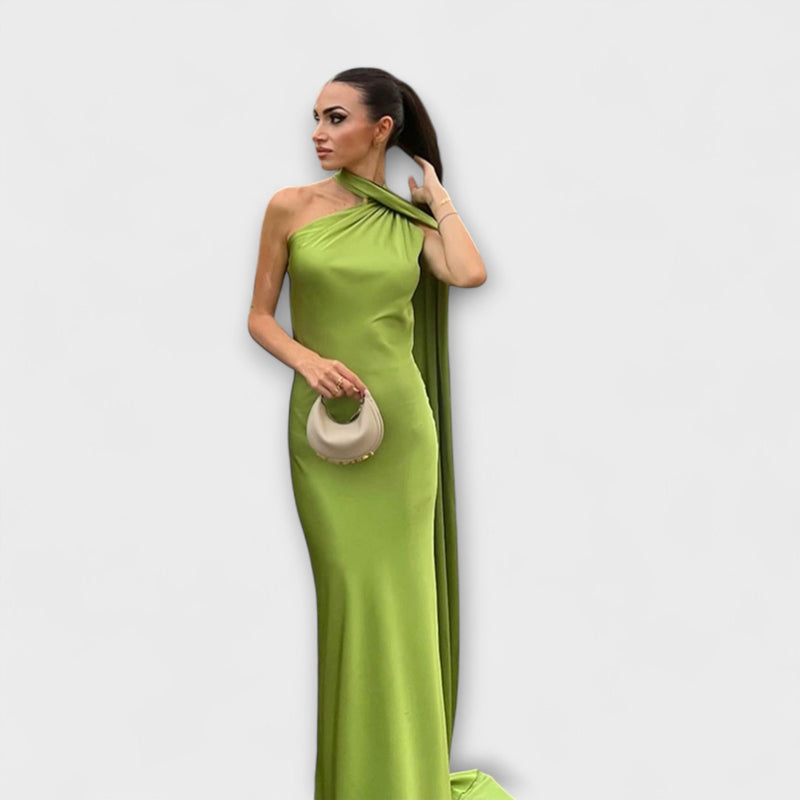 Chic Off-Shoulder Halter Maxi Jurk