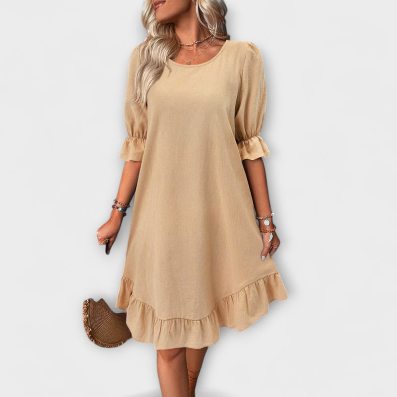 Isolde - Vintage-geïnspireerde Midi-jurk met Halve Mouwen