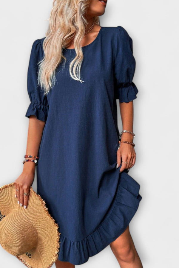 Isolde - Vintage-geïnspireerde Midi-jurk met Halve Mouwen