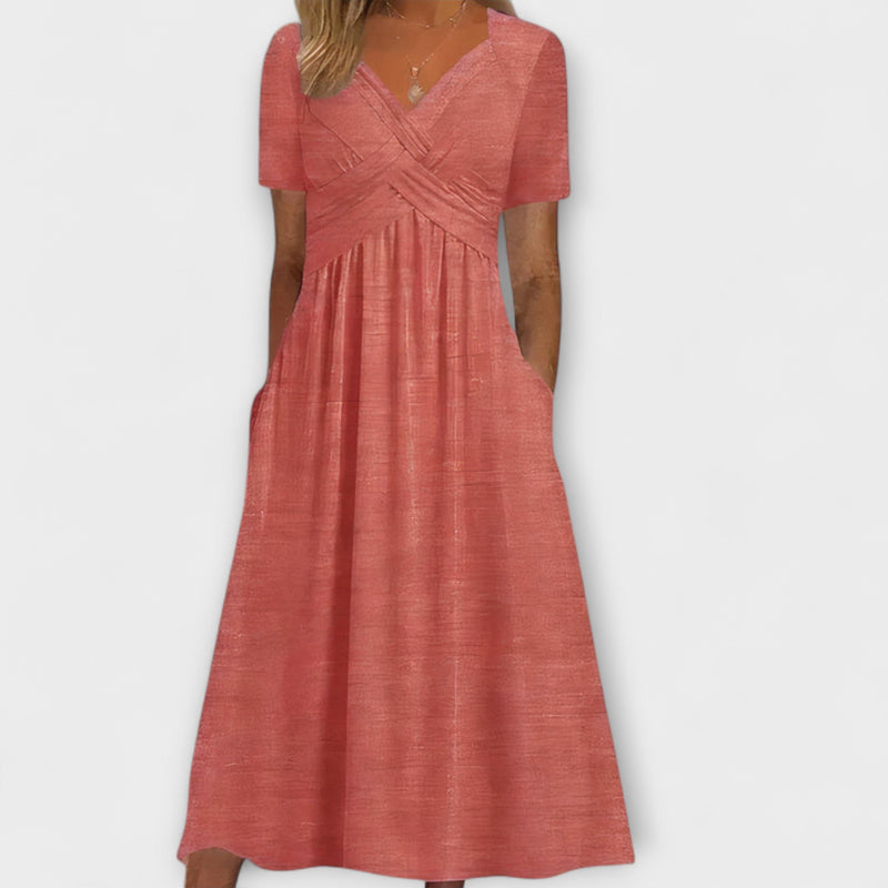 Florence - Chic V-Hals Jurk met Relaxte Pasvorm