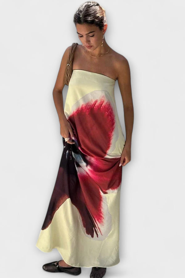 Chic Off-Shoulder Mouwloos Maxi Jurk