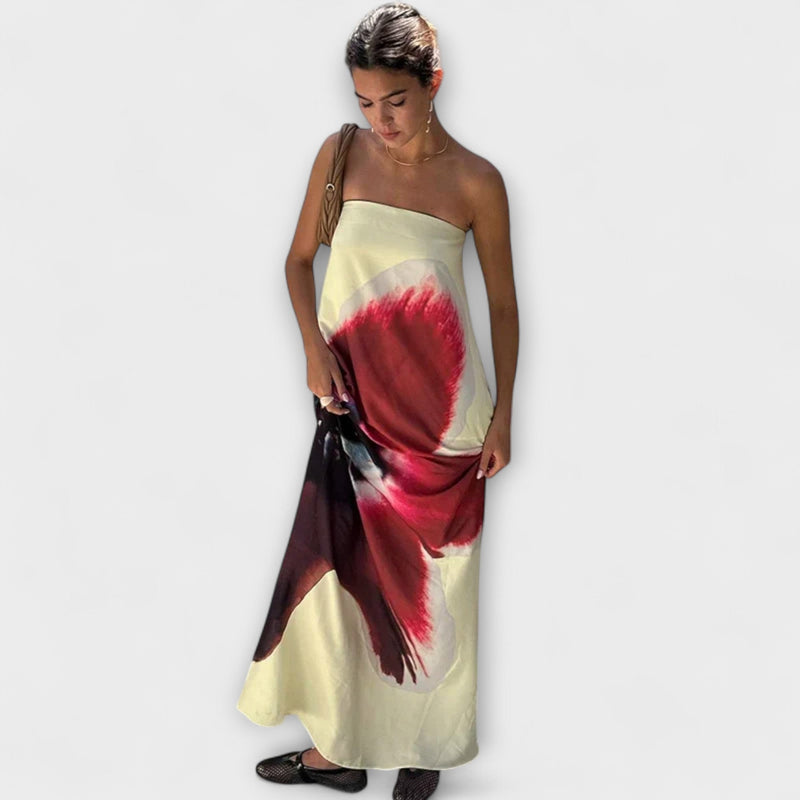Chic Off-Shoulder Mouwloos Maxi Jurk