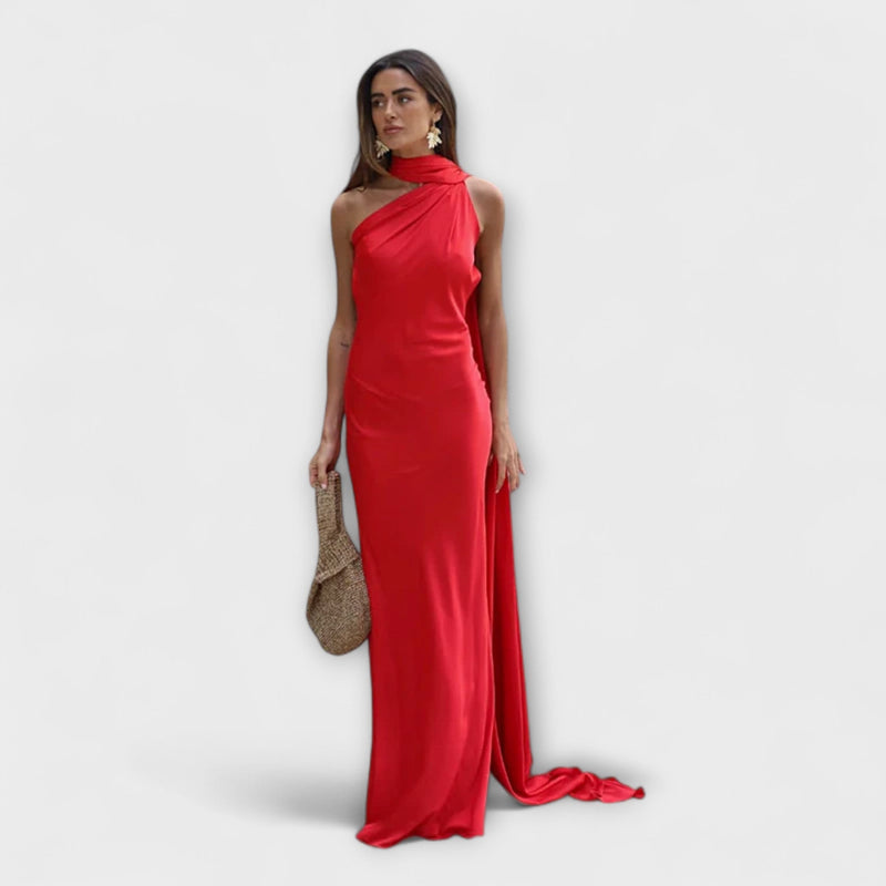 Chic Off-Shoulder Halter Maxi Jurk
