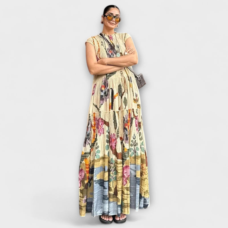 Elegante Plissé Lange Mouwen Jurk