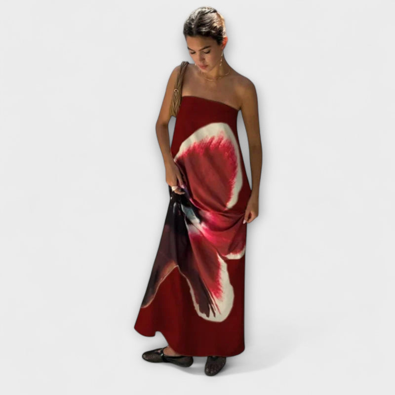 Chic Off-Shoulder Mouwloos Maxi Jurk