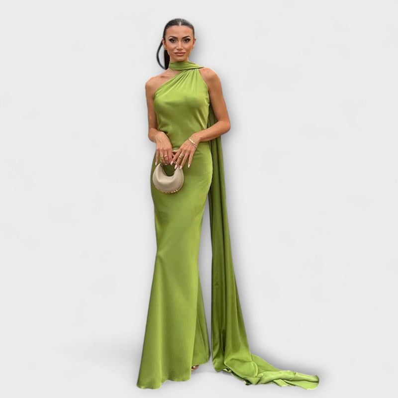 Chic Off-Shoulder Halter Maxi Jurk