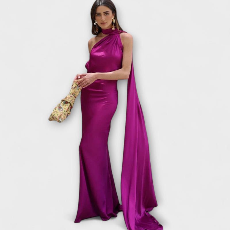 Chic Off-Shoulder Halter Maxi Jurk