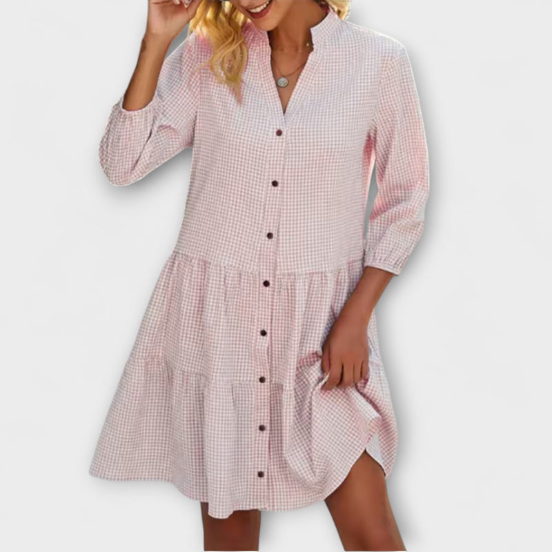 Zuri - Vrouwen V-hals Mini Jurk met Relaxte Pasvorm