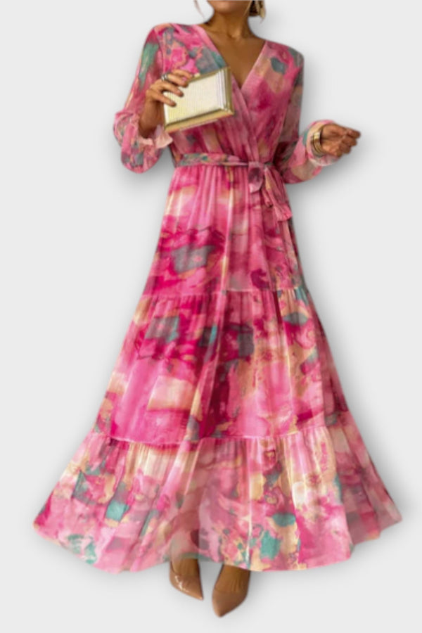 Evelyn - Aquarelle Droom Maxi Jurk