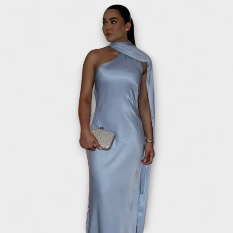 Chic Off-Shoulder Halter Maxi Jurk
