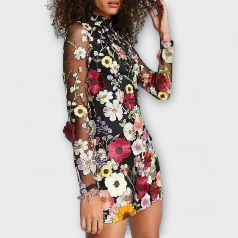 Dolores - Jurk met 3D Bloemenpatroon