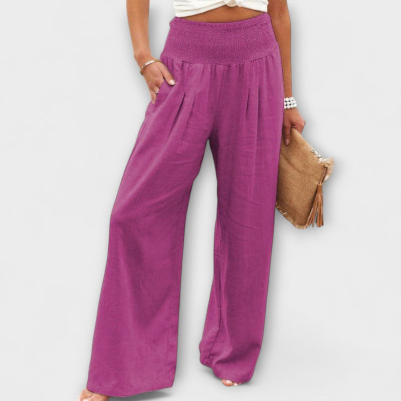 Thearya - Casual Wijd Linnen Broek