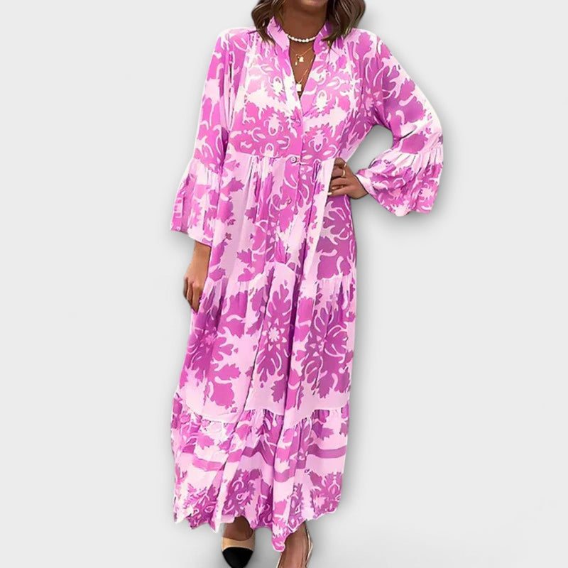 Avielle - Stijlvolle Boho Maxi Jurk met Trendy Prints