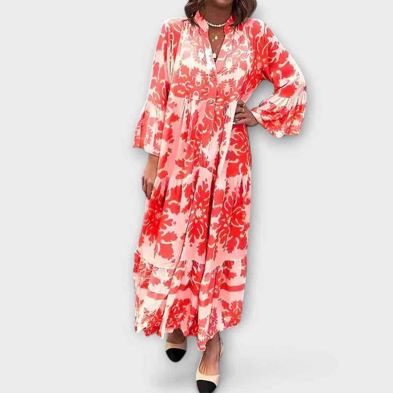 Avielle - Stijlvolle Boho Maxi Jurk met Trendy Prints