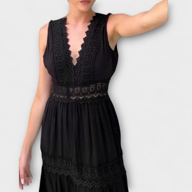 Aurélie - Elegante V-Hals Kant Jurk