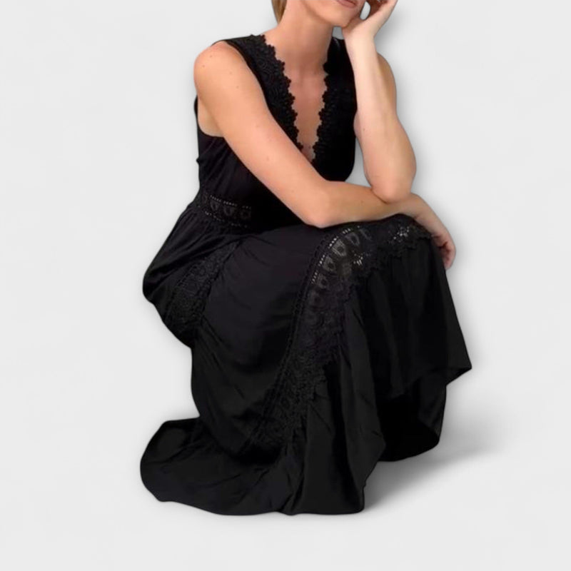 Aurélie - Elegante V-Hals Kant Jurk
