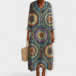 Jona - Boho Elegantie Mandala Maxi Jurk
