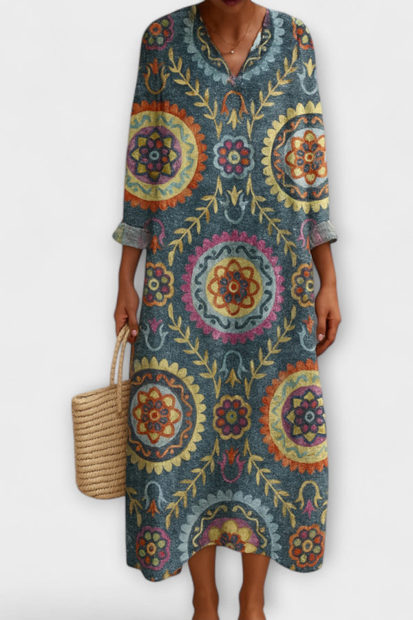 Jona - Boho Elegantie Mandala Maxi Jurk