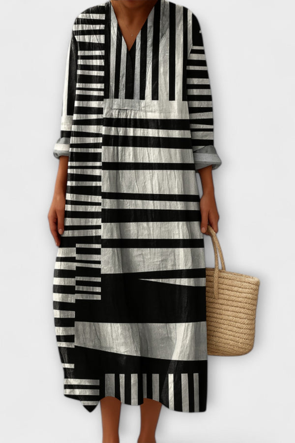 Bethany - Monochrome Maxi Jurk