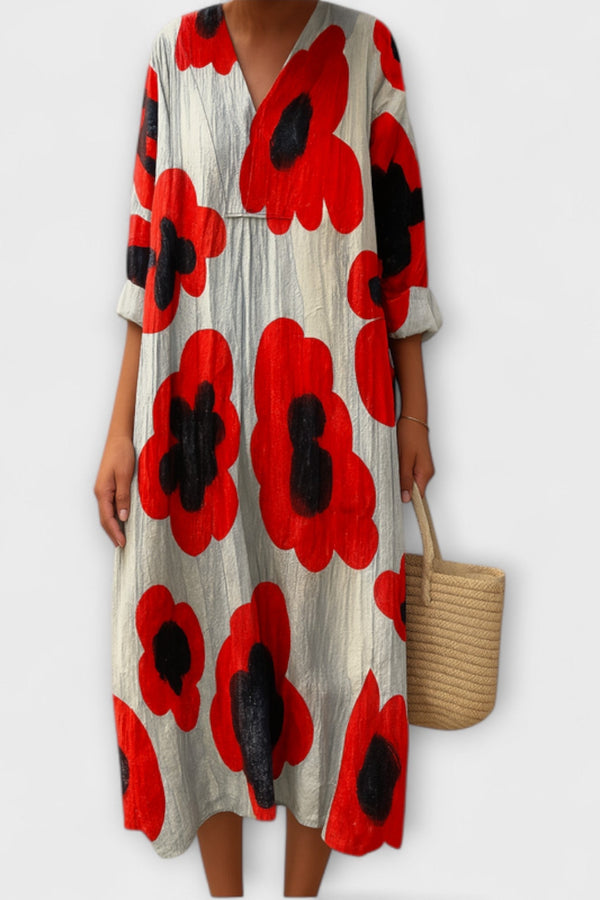 Anna - Maxi Jurk met een Gedurfde Bloemenprint