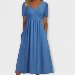 Florence - Chic V-Hals Jurk met Relaxte Pasvorm