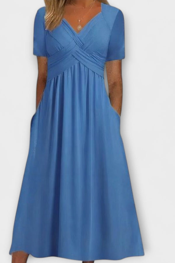Florence - Chic V-Hals Jurk met Relaxte Pasvorm