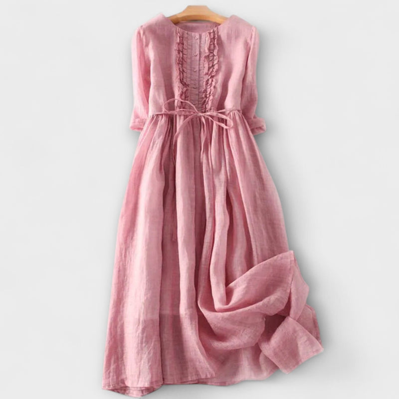 Arya - Dames Ronde Hals Vetersluiting Jurk
