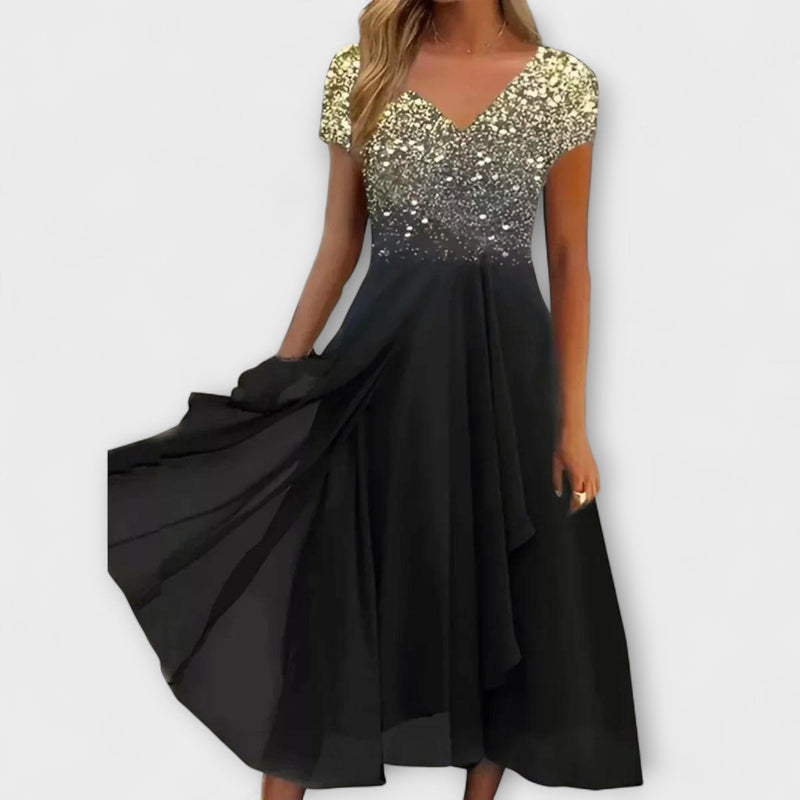 Lara - Vrouwen Chiffon Feestjurk