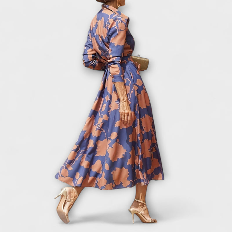 Beatrix - Luxe Bloemenprint Kraagjurk