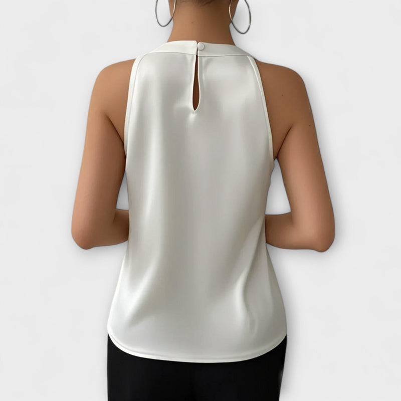 Skye - Chic Satijnen Blouse met Off-Shoulder Design