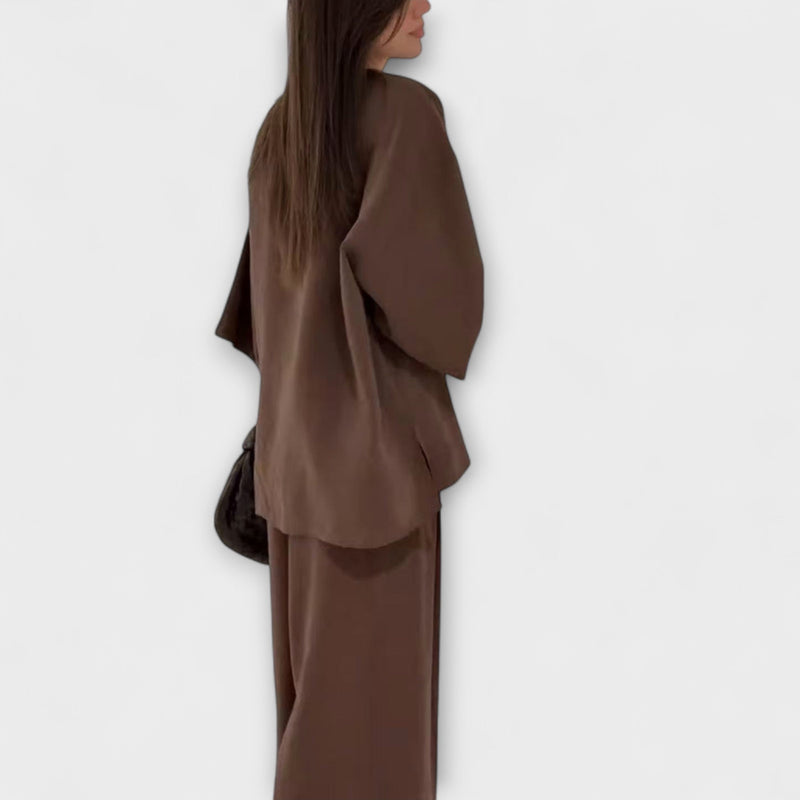 Jacqueline - Casual V-Hals Top en Broek Duo