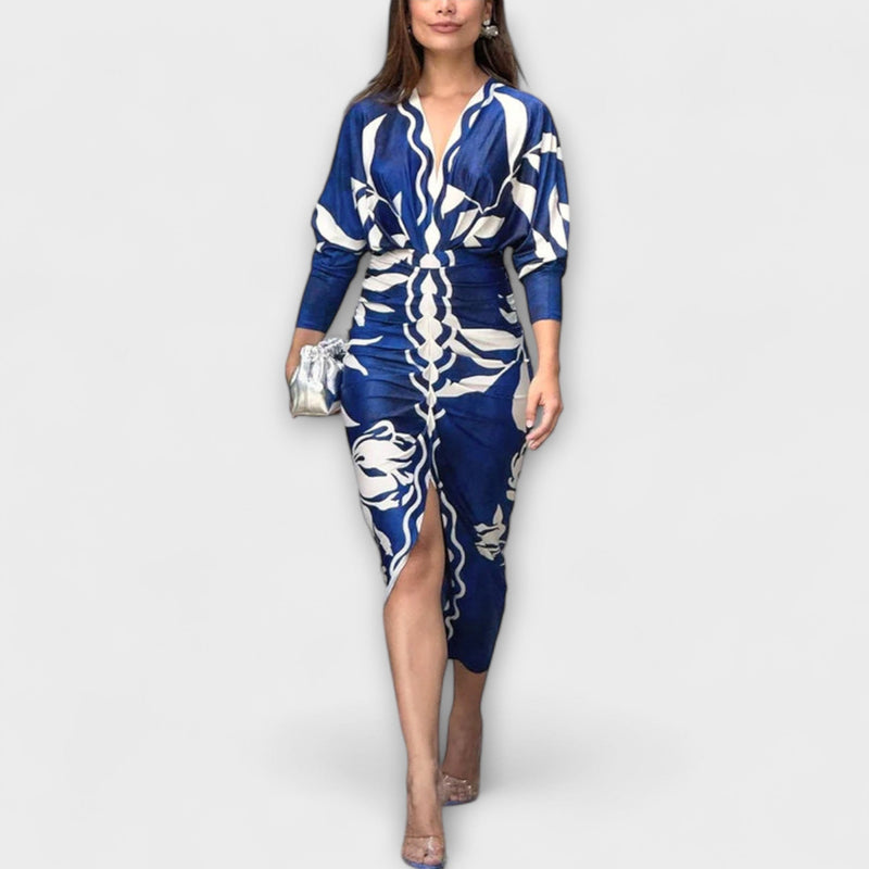 Cleo - Unieke Dolman Midi Jurk met Braziliaanse Print