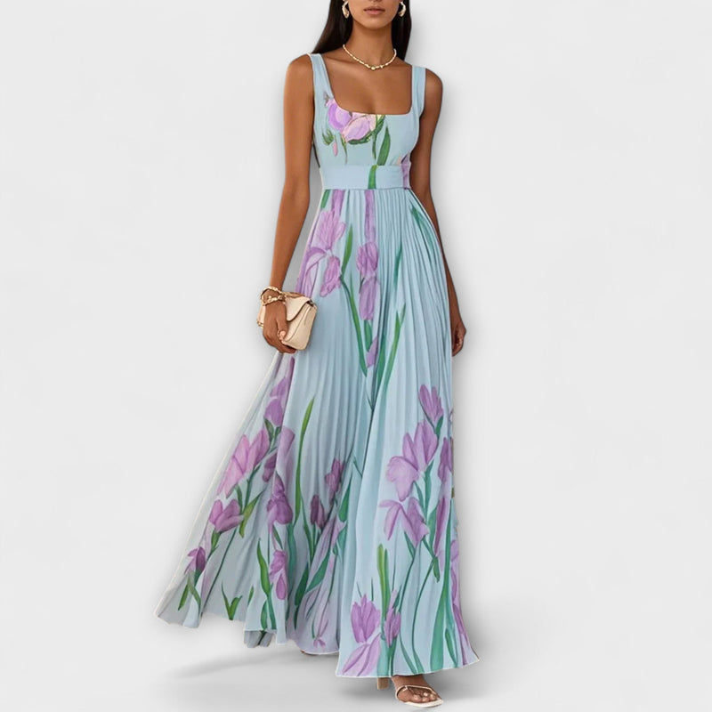 Vouwbare Bloemen Chiffon Maxi Jurk