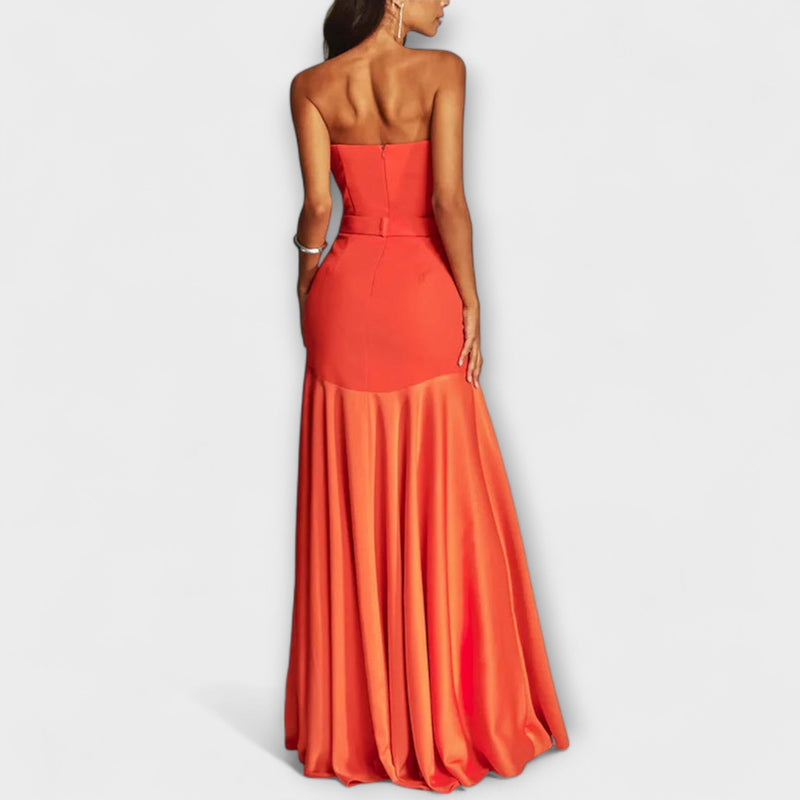 Vada - Off-Shoulder Maxi Jurk met V-Hals