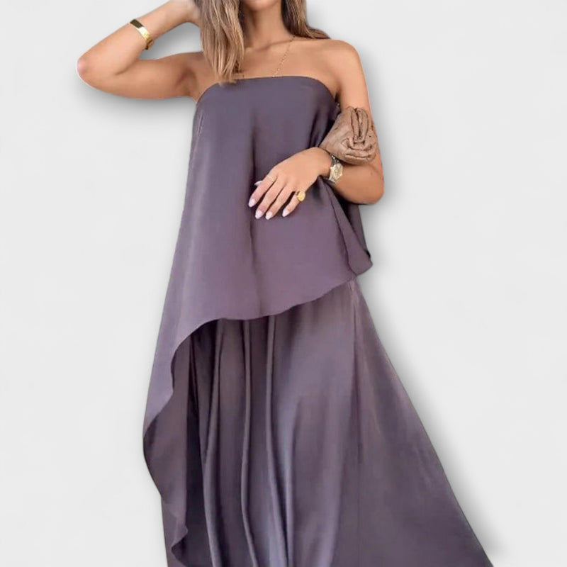 Ruby - Chique Mouwloze Bandeau Top en Rok