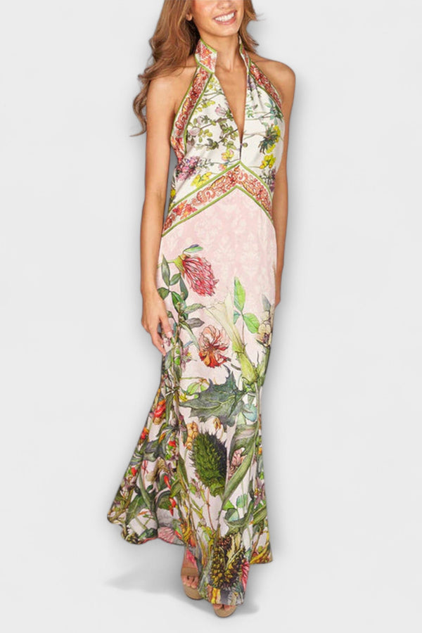 Ayla - Mouwloze Maxi-jurk met Bloemenpatroon
