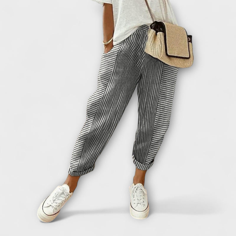 Sanne - Comfortabele Gestreepte Broek