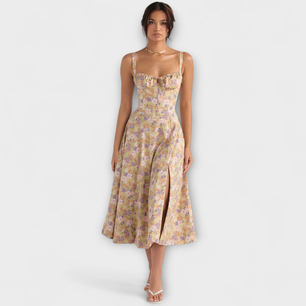 Zipporas - Op maat gemaakt Bustier Jurk met Moderne Lente Bloemenprint