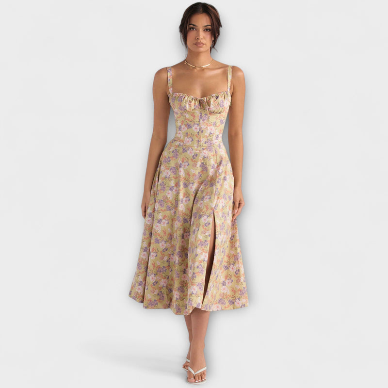 Zipporas - Op maat gemaakt Bustier Jurk met Moderne Lente Bloemenprint