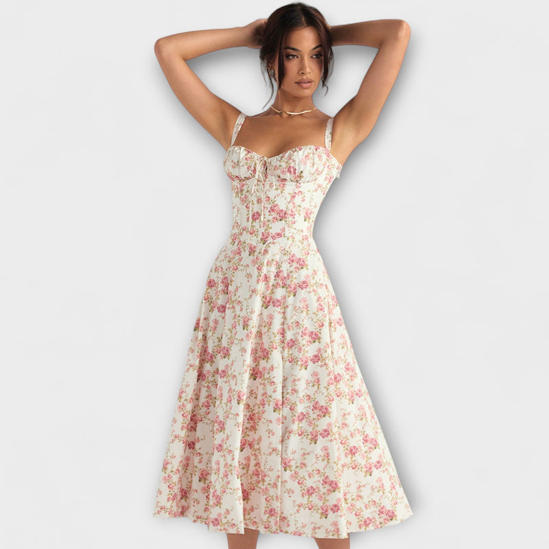Zipporas - Op maat gemaakt Bustier Jurk met Moderne Lente Bloemenprint
