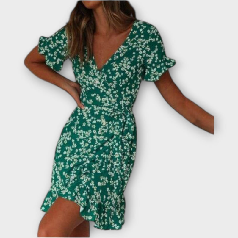 Korte Boho Jurk in Groen