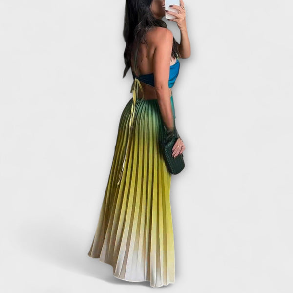 Haven - Stijlvolle Rugloze Tie-Dye Maxi Jurk