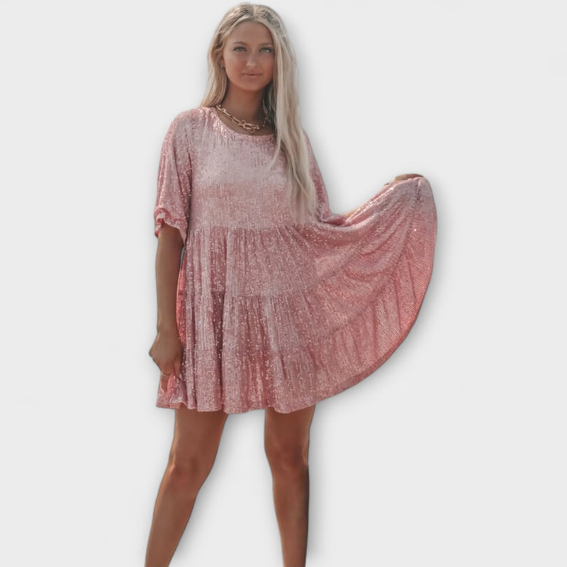 Coco - Glinsterende Pailletten Mini Jurk