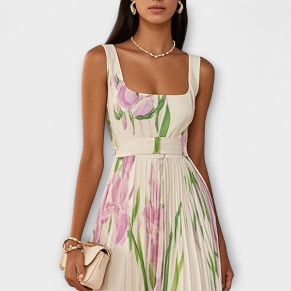 Vouwbare Bloemen Chiffon Maxi Jurk
